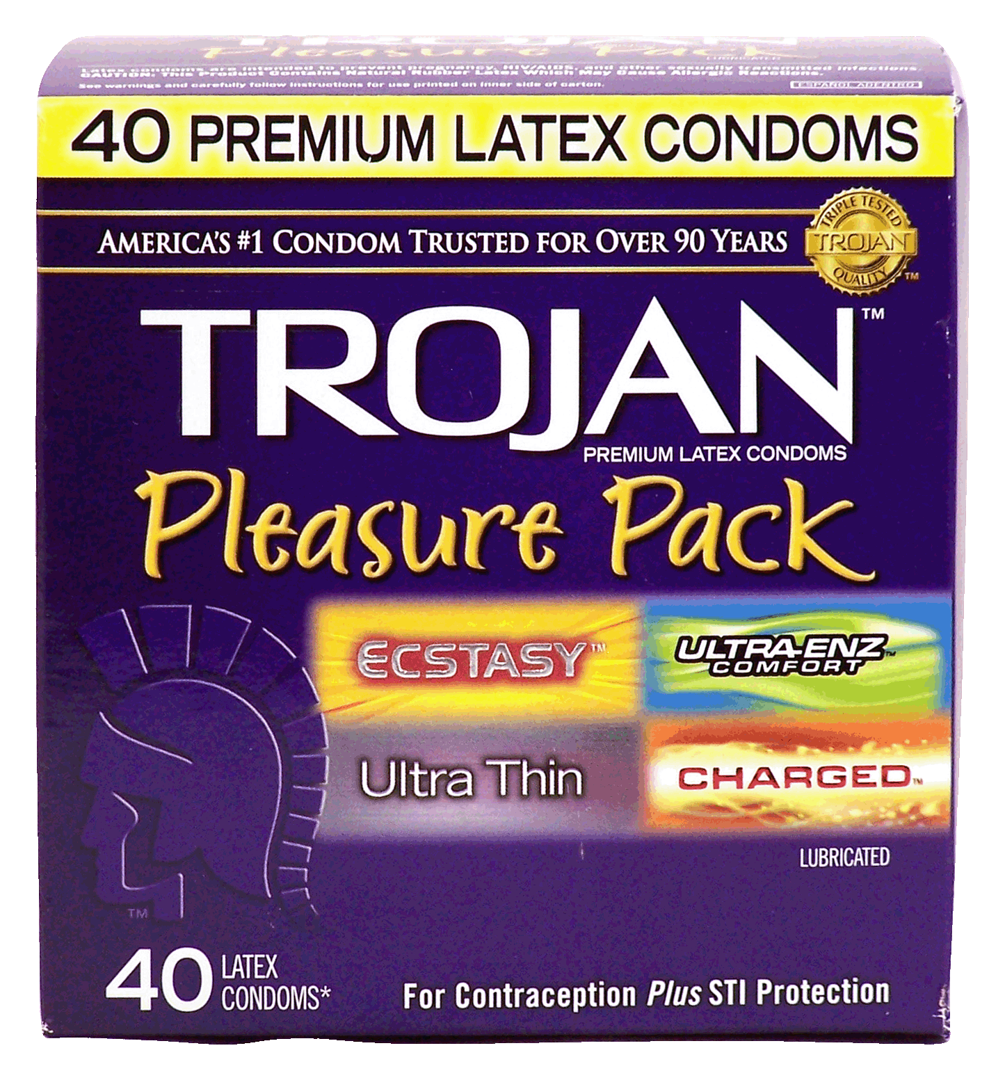 Trojan Pleasure Pack latex condoms for contraception plus STI protection, 4 varities Full-Size Picture